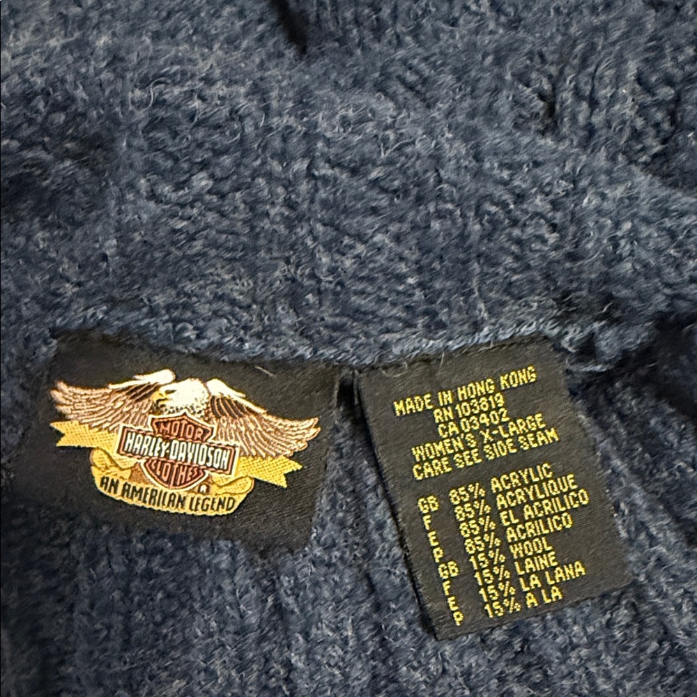 Harley-Davidson Women's Dark Blue Turtleneck Sweater Sz XL - Picture 4 of 5